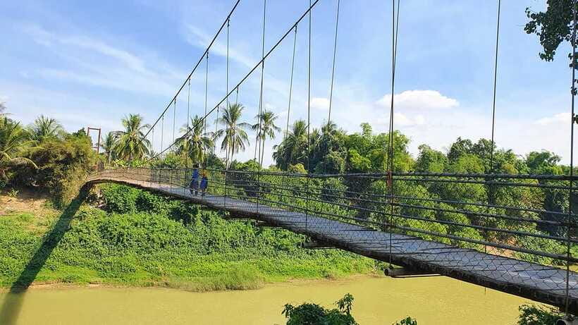 Battambang: Tuk-Tuk, Bamboo Train, Killing/Bat Caves, Sunset - Riding the original bamboo train