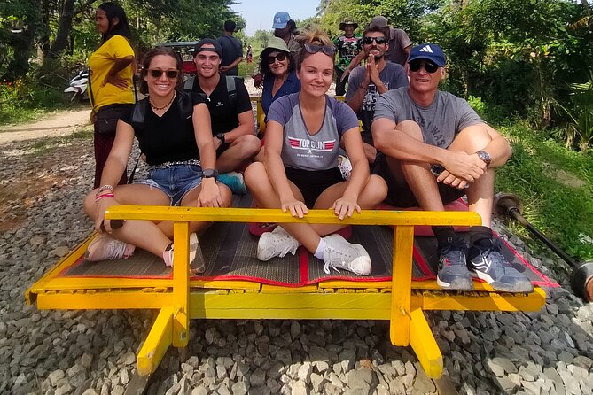 Battambang Tuk Tuk tour: Bambootrain, Killing & Bat Caves,Sunset - The Bamboo Train, a bumpy bit of fun