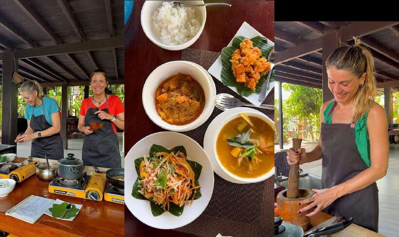 Cambodian Cooking Class - Eating the four-course meal