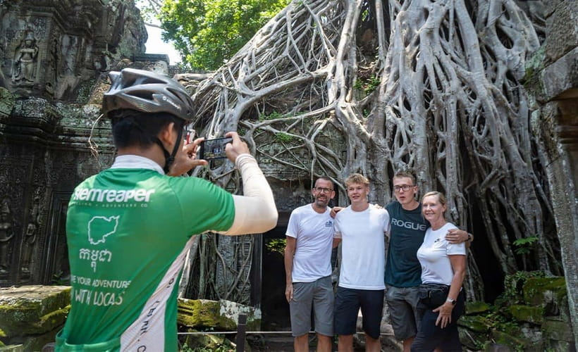 Cycle Angkor Backroad Bike Tour / E-Bike or Tuk Tuk - A Cambodian Lunch Beside the Pond