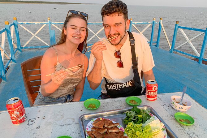 Floating Village Sunset Boat Vespa Tour / Tuk Tuk Available - Wat Po Banteaychey and Khmer snacks
