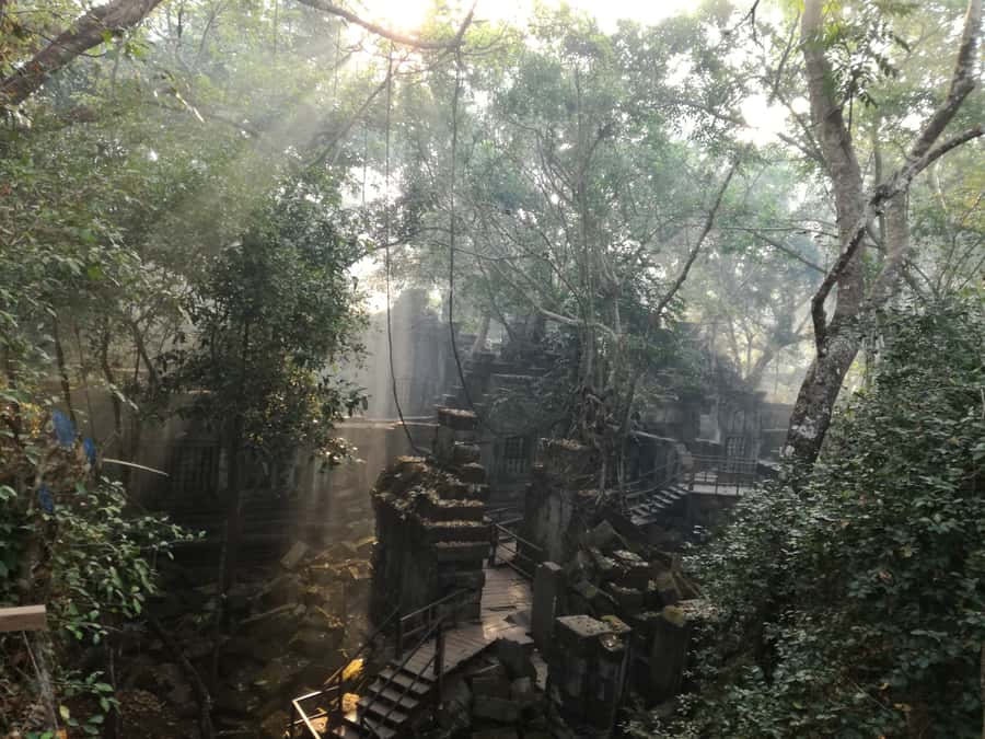 From Siem Reap: Half-Day Tour to Beng Mealea Temple - Two hours among fallen galleries and jungle growth