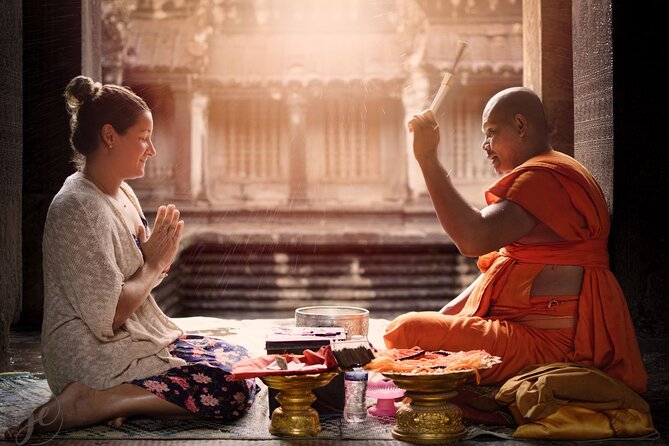 Monk Blessing Ceremony - The monk offering and prayer ritual