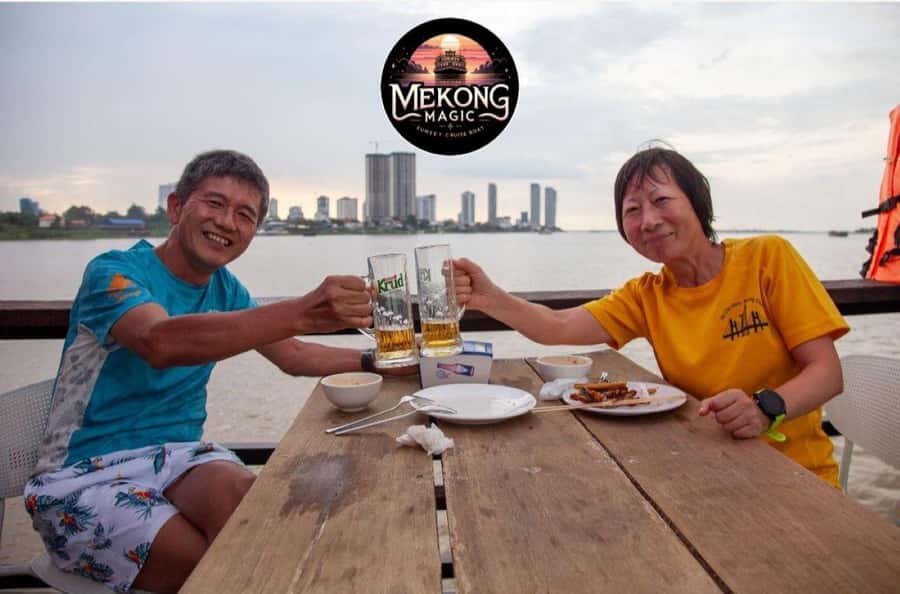 Phnom Penh: Sunset Cruise with Unlimited Beers & BBQ Buffet - The sunset over the Tonle Sap and Mekong