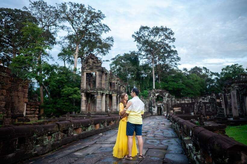 Professional Photoshoot in Angkor Archaeological Park - Ta Prohm, stone and tree roots