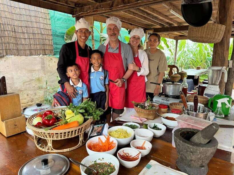 Siem Reap Khmer Cooking Class and Local Market Tour - Cooking with a Cambodian family