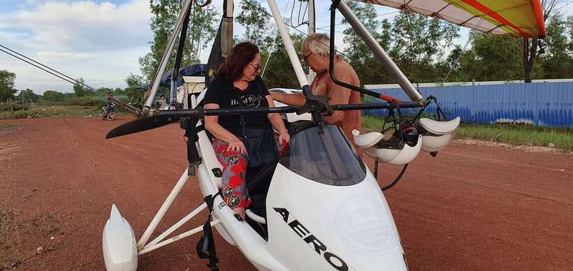 Sky Venture Microlight Siem Reap - Rice fields, palms, and the countryside below