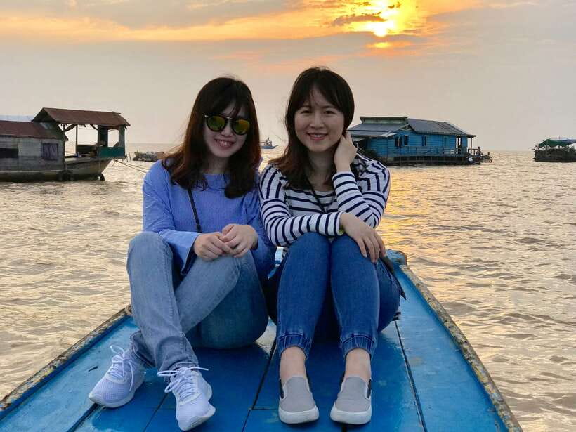 Tonle Sap Tour of Kompong Phluk Village & Evening Food tour - Cruising Tonle Sap toward sunset